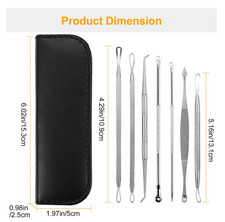 7 Pcs Blackhead Remover Kit Stainless Steel Pimple Comedone Acne Extractor Needl