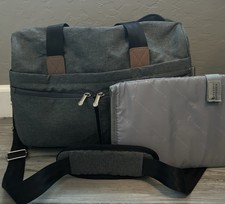 Ruvalino Gray Large Diaper Bag. Excellent Used Condition with Changing Pad