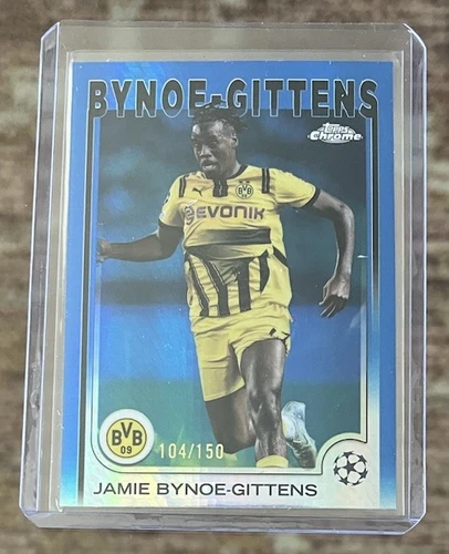 2024-25 Topps Chrome UEFA Jamie Bynoe-Gittens /150 Blue Wave Refractor