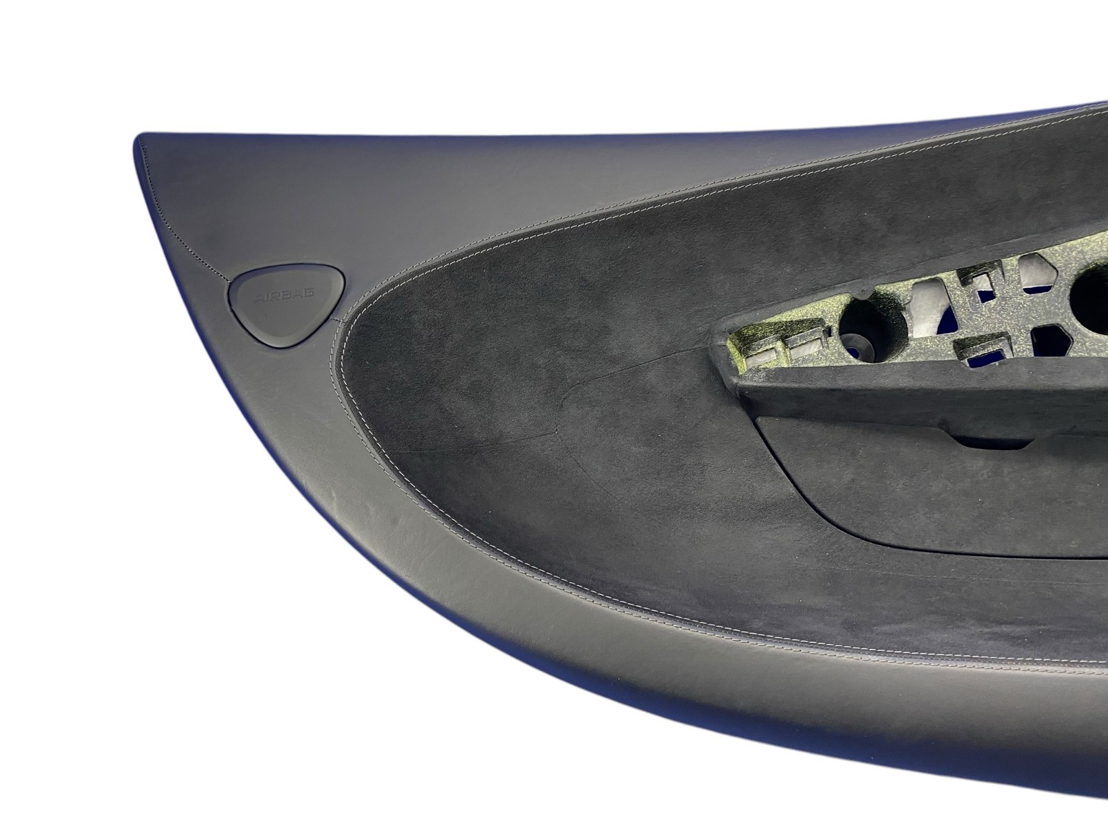2016-2021 MCLAREN 570S FRONT LEFT INTERIOR DOOR TRIM PANEL BLACK W/ WHITE STITCH