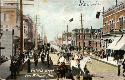 Fort William, Canada Victoria Street, Ontario 1908 Bloomfield Original Vintage