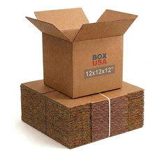 Cube Shipping Boxes 12"L X 12"W X 12"H 25-Pack - Corrugated Cardboard Box for