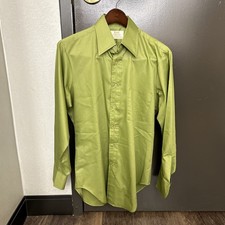 70s Vintage Kent Collection by Arrow Long Sleeve Shirt Made In USA 15-33 Green