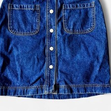 Vtg 90s Gap Denim Button Front Mini Skirt Womens 2 Patch Pocket Cottagecore