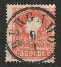 Lombardy Venetia SC# 10a Used / Bergamo Cancel - S45068