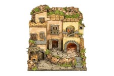 Presepe Borgo napoletano stile 700 con luci led e forno 30x40x36 cm