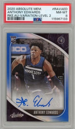 🏀 Anthony Edwards 2020 Absolute RC Auto Variation Level 2 01/49 PSA 8 NM-MT