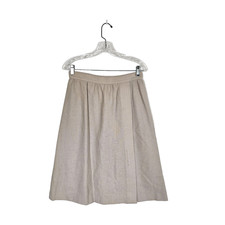 Vintage Claude Women's 13/14 28x26in Beige Wool Nylon A-Line Lined Zip Skirt