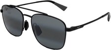 NEW Maui Jim PIWAI ASIAN FIT MJ645 Sunglasses Matte Black With Grey AUTHENTIC