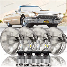 4pcs 5.75 5-34 Black Led Headlights Hi Lo Beam Fits Ford Thunderbird Torino 4pcs 5.75 5-34 Black Led Headlights Hi Lo Beam Fits Ford Thunderbird Torino