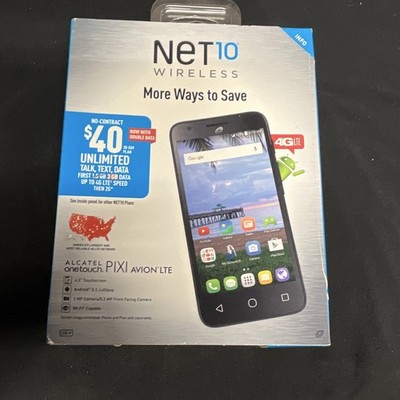 Alcatel OneTouch PIXI AVION LTE NET10 4.5in 8GB Android 5.1 Black A571VL