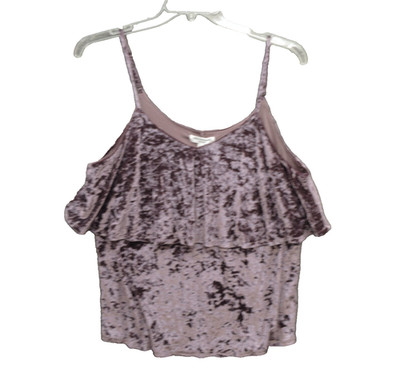Grayson Threads Womens Blouse Large Pullover Spaghetti Strap Velvet New