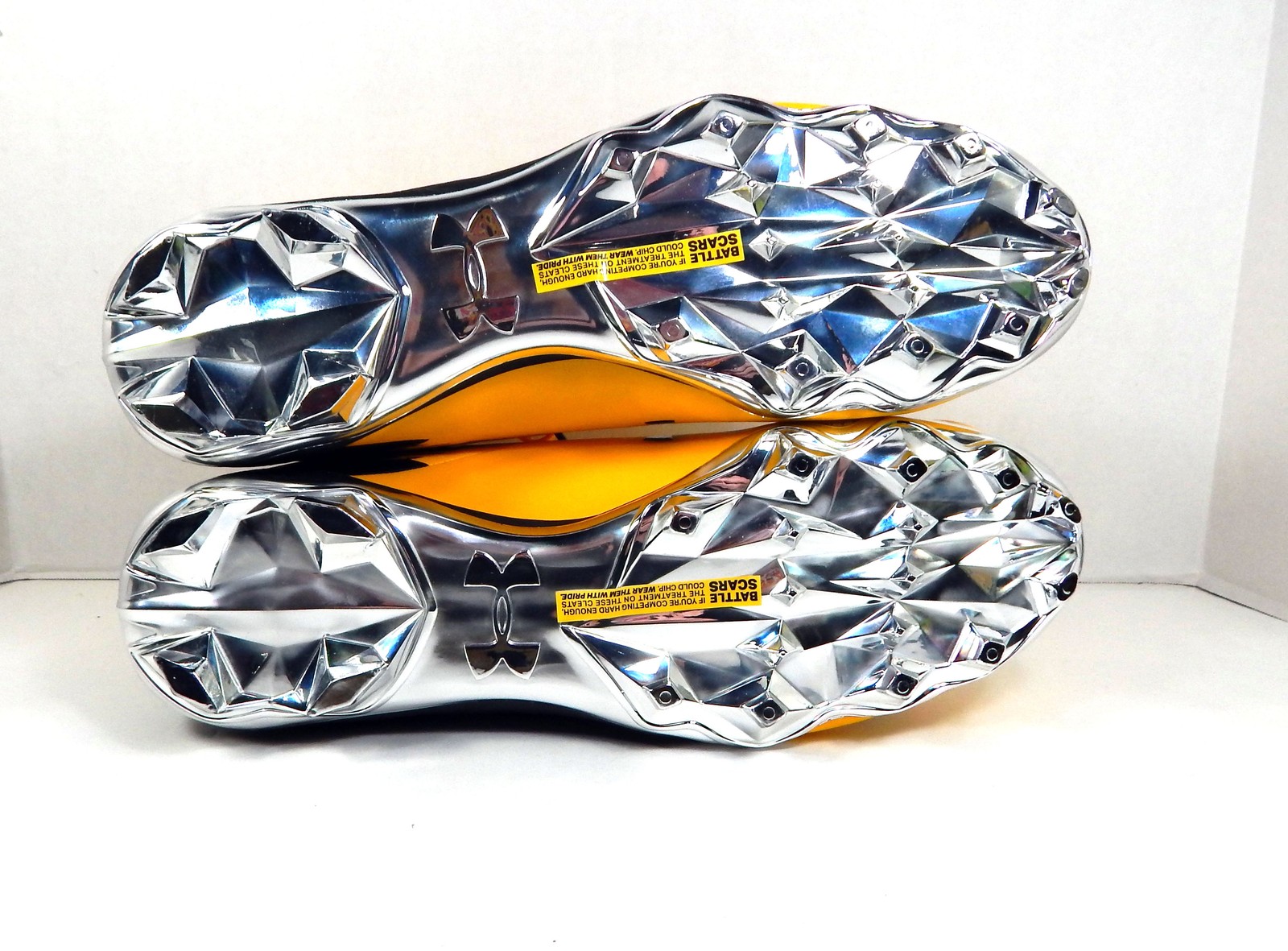 2018 UA 4D Hightop Steelers Gold/Blck/Silver Football Cleats Size 16 3022445-700 thumbnail 4