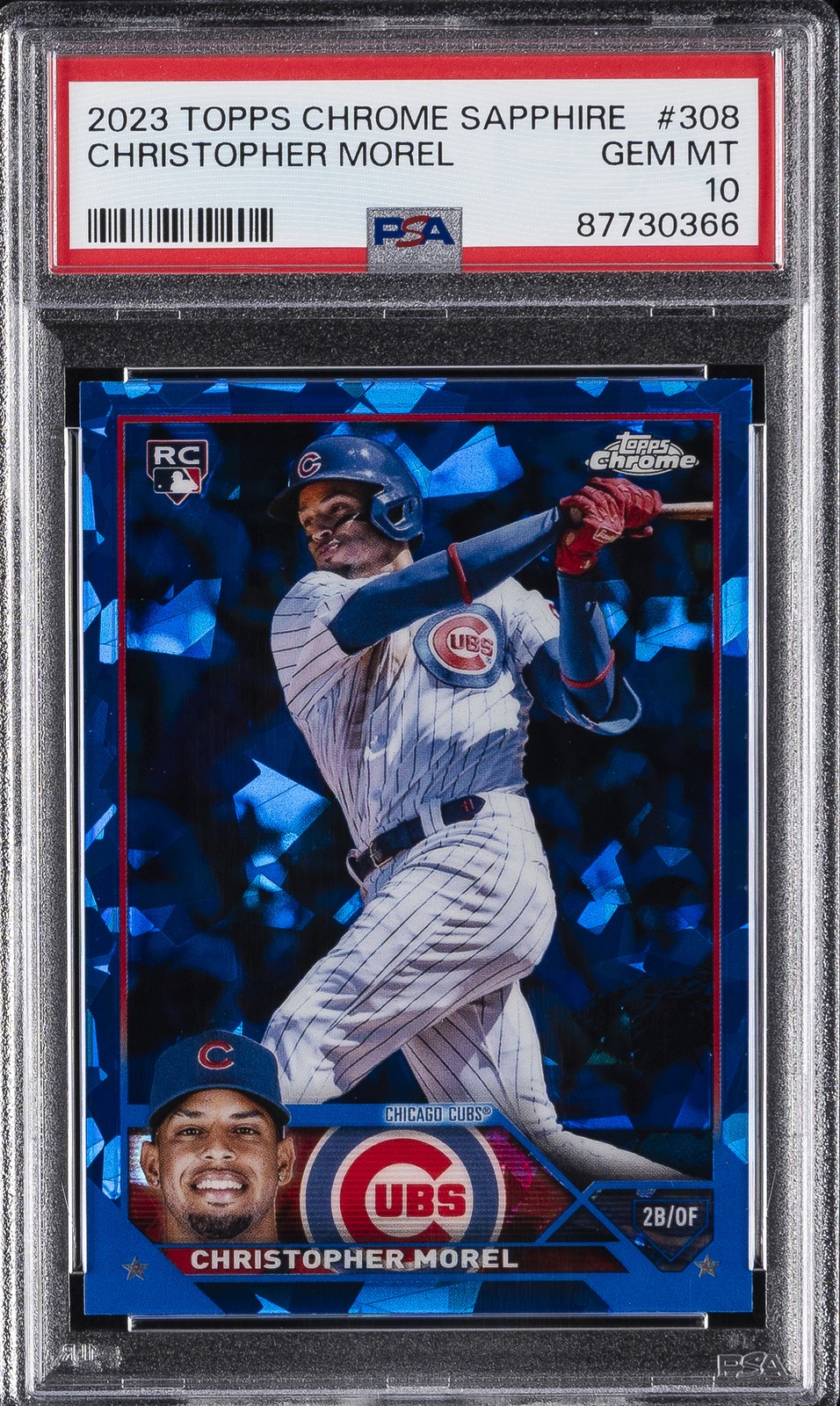 2023 TOPPS CHROME SAPPHIRE #308 CHRISTOPHER MOREL ROOKIE RC PSA 10