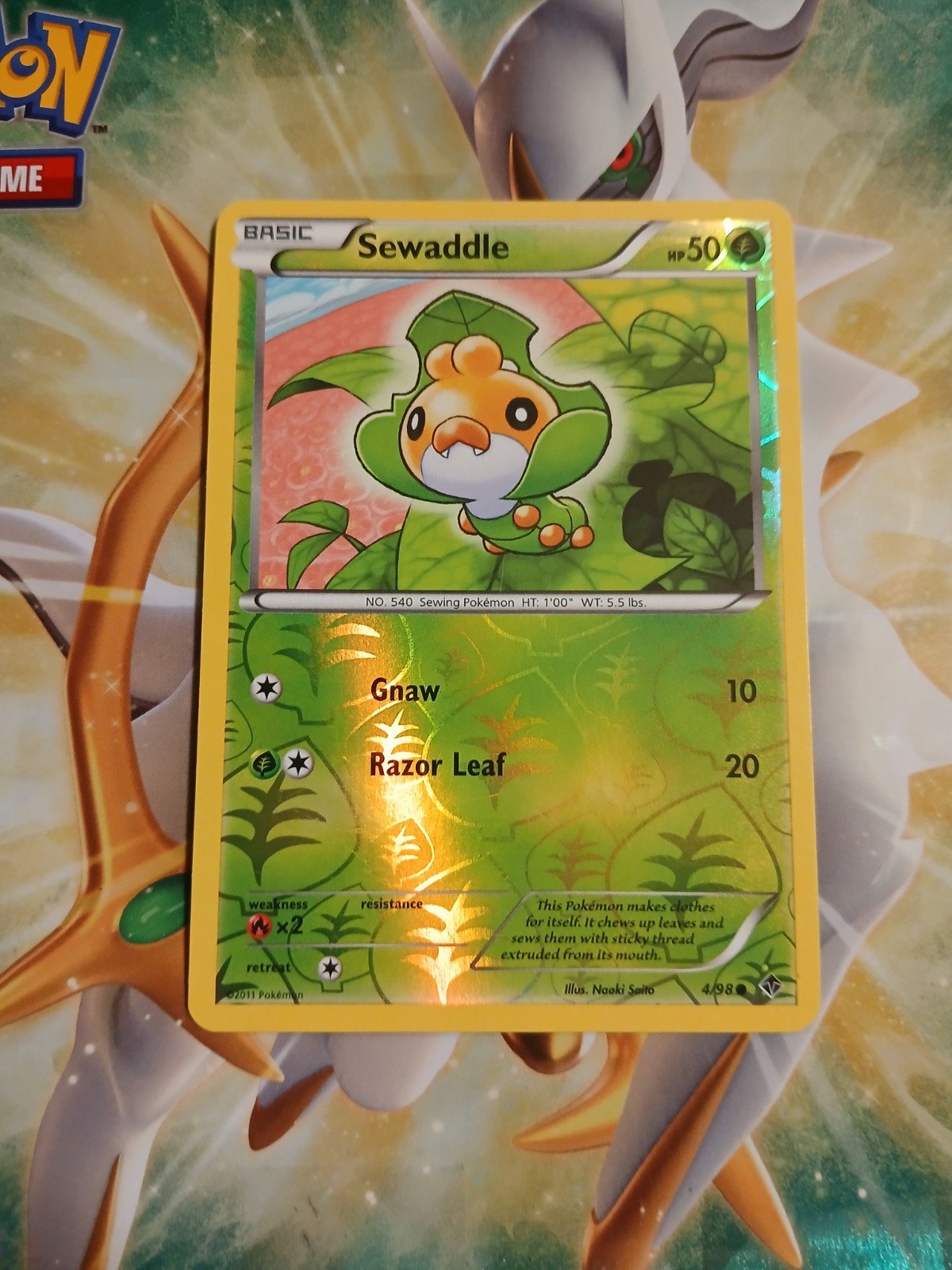 Sewaddle  4/98 Rev Reverse Holo BW Emerging Powers Pokemon NM