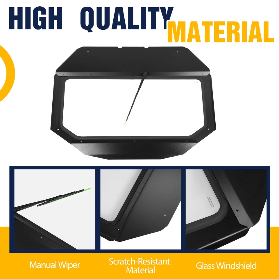 Parabrisas delantero de vidrio con limpiaparabrisas para Can-Am Maverick X3 DS Turbo 2017-25 ATV/UTV Foto 3 de 4