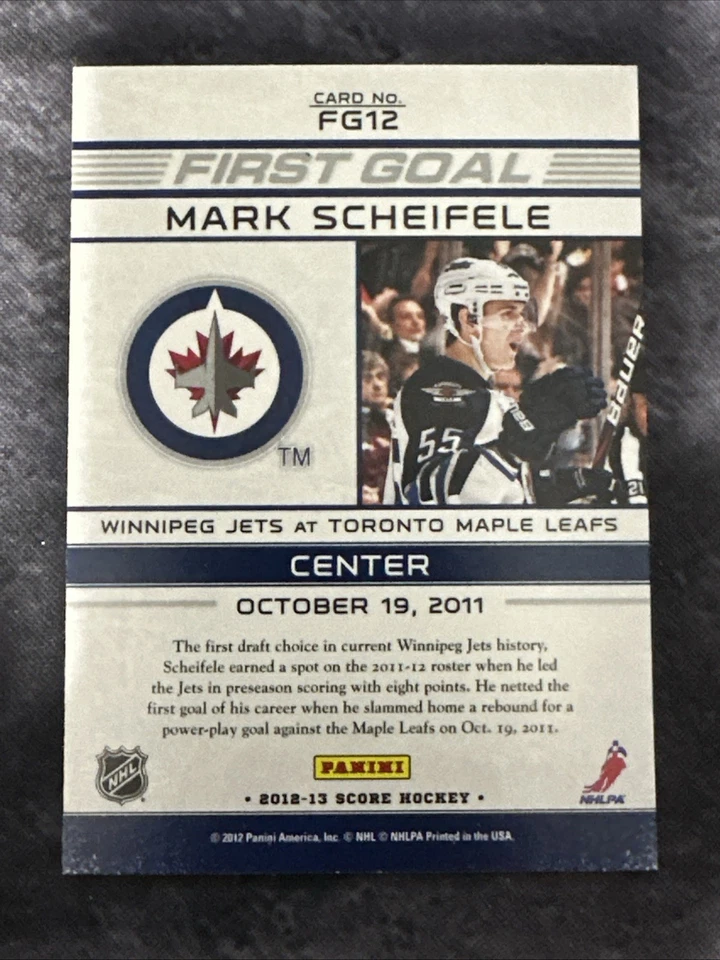 2012-13 Score First Goal FG12 Mark Scheifele Winnipeg Jets - Image 2 of 2