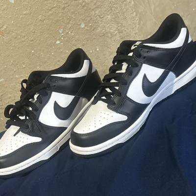 Nike Dunk Low GS White Black Leather Panda Theme Unisex Kids Sneakers 7Y