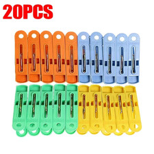 120/20Pcs Clothespins Hanging Pegs Clips Plastic Hangers Racks Laundry Clothes P