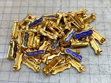 Lot Of 40 g. VTG 1970's 1/2" Past President Pins Guard Gold Tone Jewelry Parts