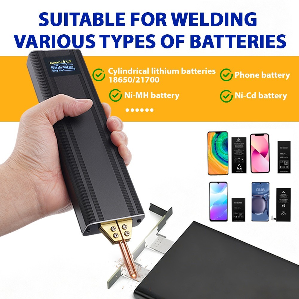 Battery Spot Welder Portable Welding Machine with LCD Display for Battery Repair