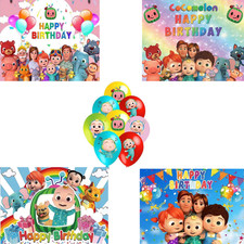 CoComelon Backdrop Balloons Banner Decorations Background Photo Booth Props Gift