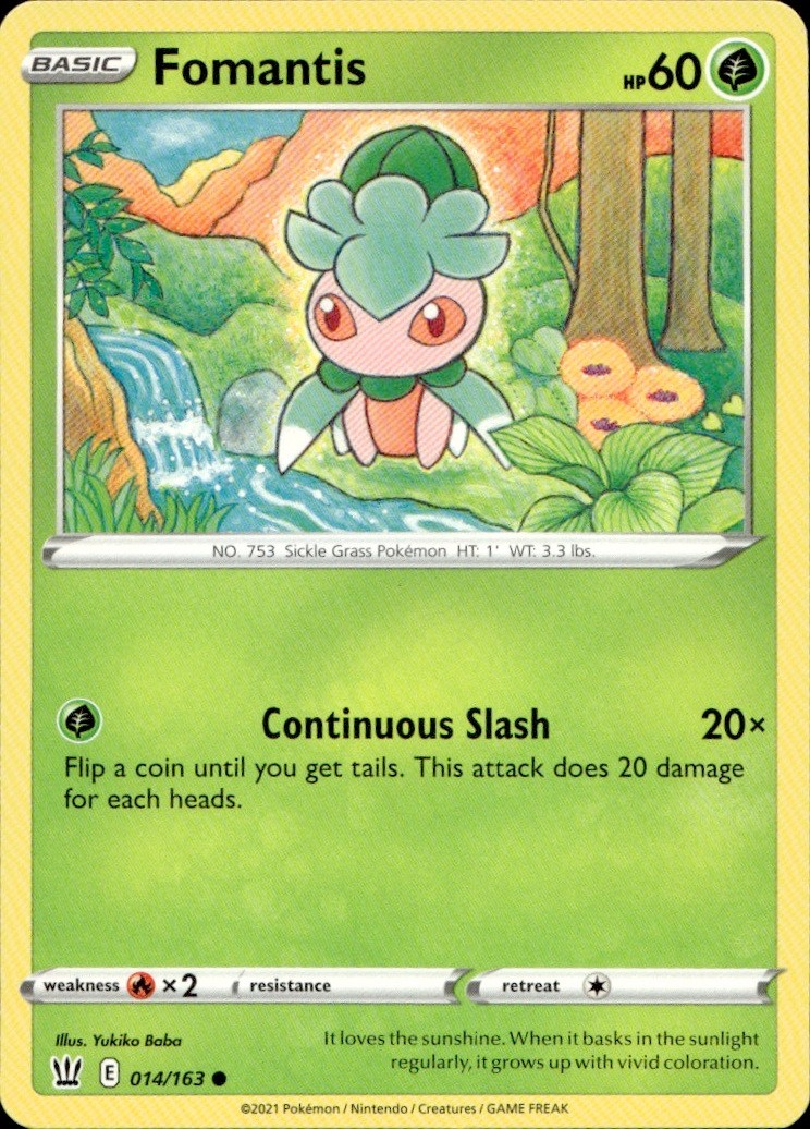 Pokemon Fomantis 14/163 Battle Styles LP Yukiko Baba