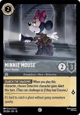 Disney Lorcana Whispers in the Well Common COLD FOIL 181 Minnie Mouse, Ghost Hun