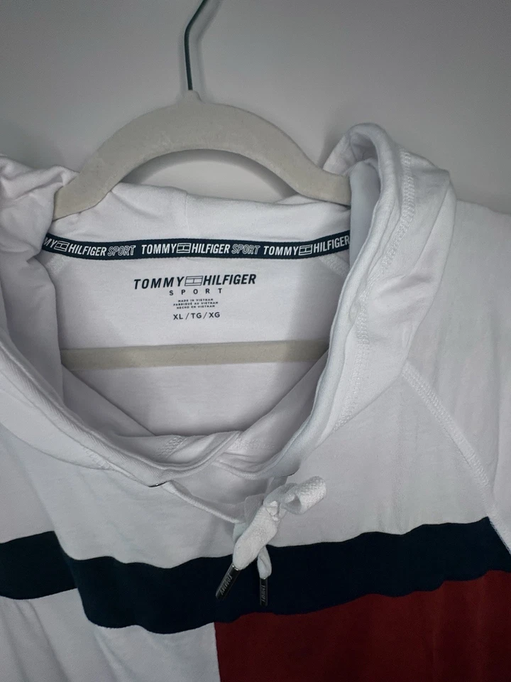 Tommy Hilfiger Sudadera con Capucha Deportiva Para Mujer X-Large Ligera Manga Larga Blanca Foto 2 de 4