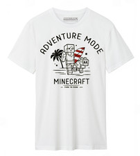 Minecraft Adventure Mode Cute Boy's White T-Shirt, Szs M, XL. Brand New w/ Tags