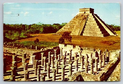 1951 Chichen Itza Mexico El Castillo Pyramid Abbott Labs Pentothal Postcard