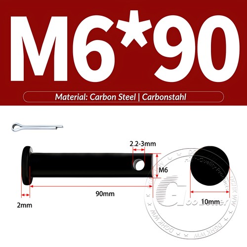 Pasador de horquilla negro pasador de bisagra pasador de retención pasador de aparejo métrico de acero al carbono M4-M30 - Imagen 46 de 201