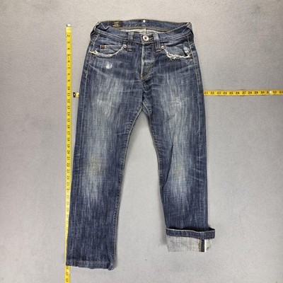 Lee Jeans Mens Blue Selvedge X-Line Knox Whiskers Honeycomb Fits 29x29