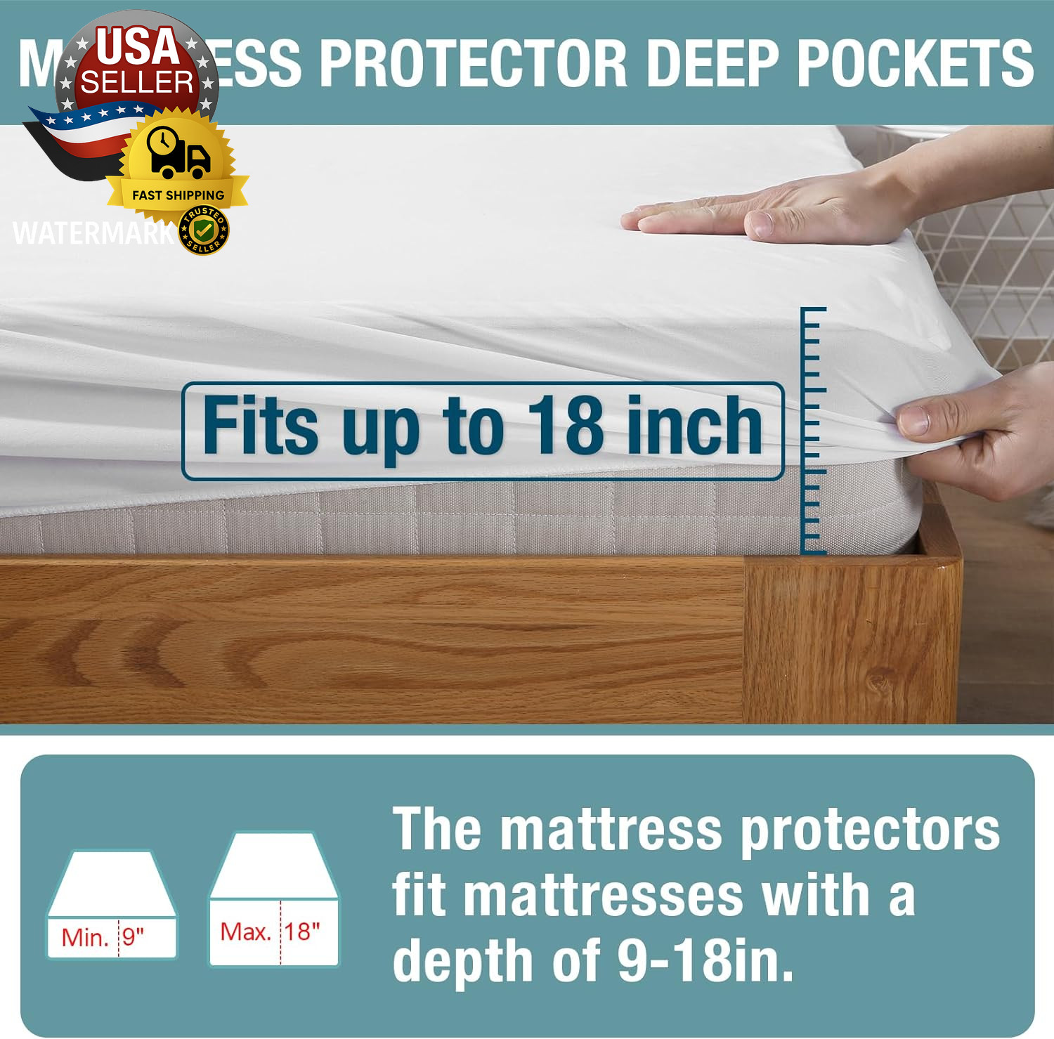 Queen Waterproof Mattress Protector,Pee and Liquid Proof Cover for Pets, Elderly