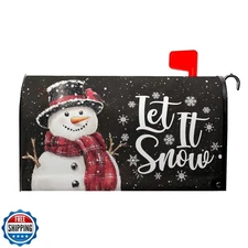 Snowflakes Mailbox Covers Magnetic Standard Size 25.5" X 21",Wint