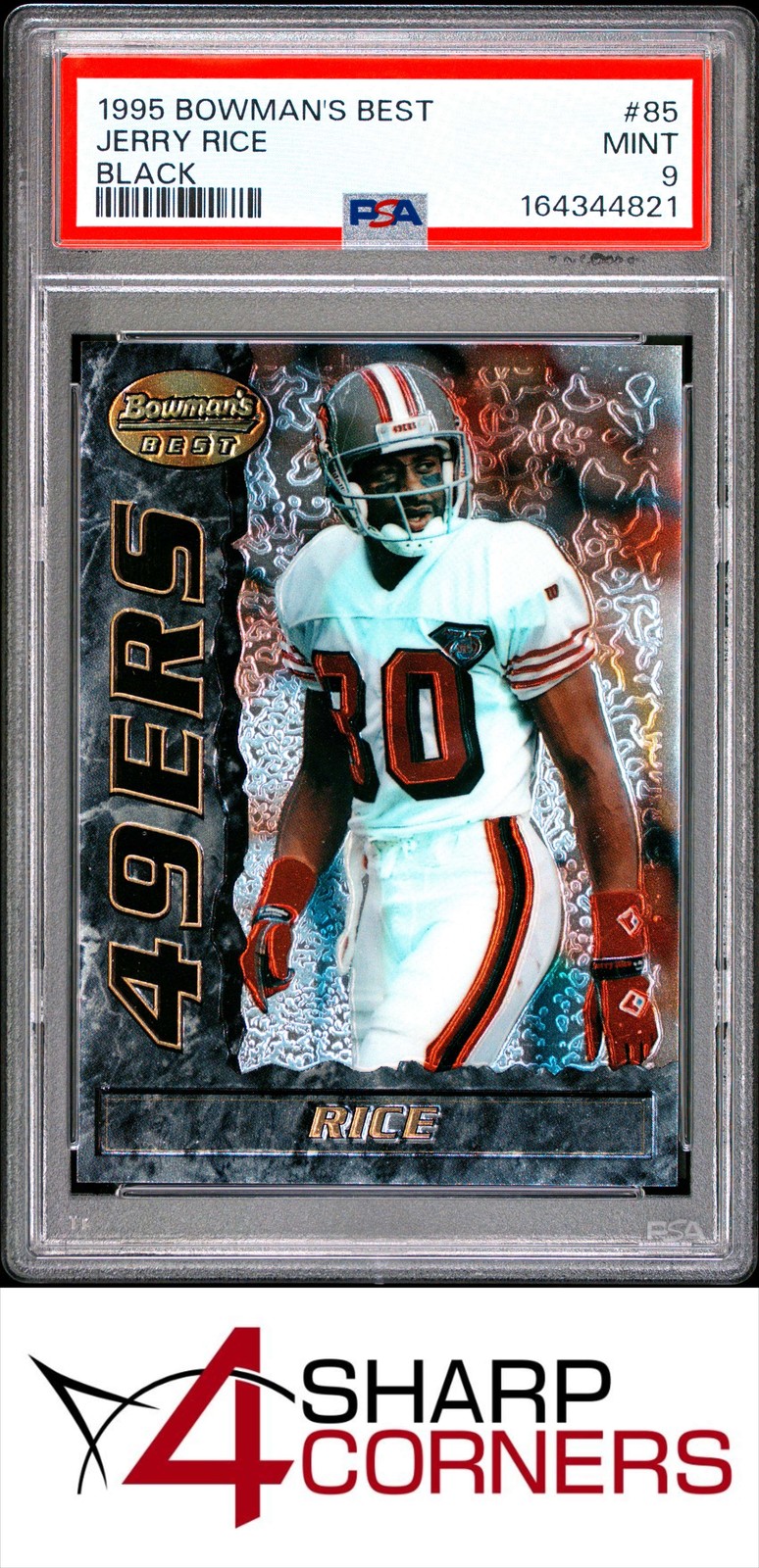 1995 BOWMAN'S BEST BLACK #85 JERRY RICE 49ERS HOF PSA 9