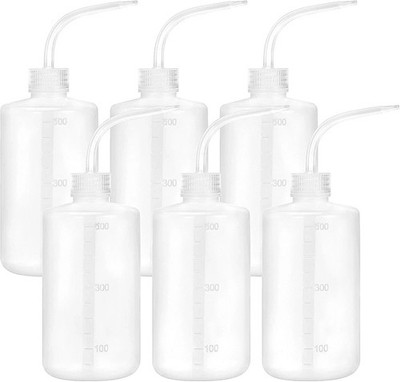 6Pcs 500Ml Plastic Safety Wash Bottles - Lab Squeeze LDPE Squirt Tattoo Bottle w