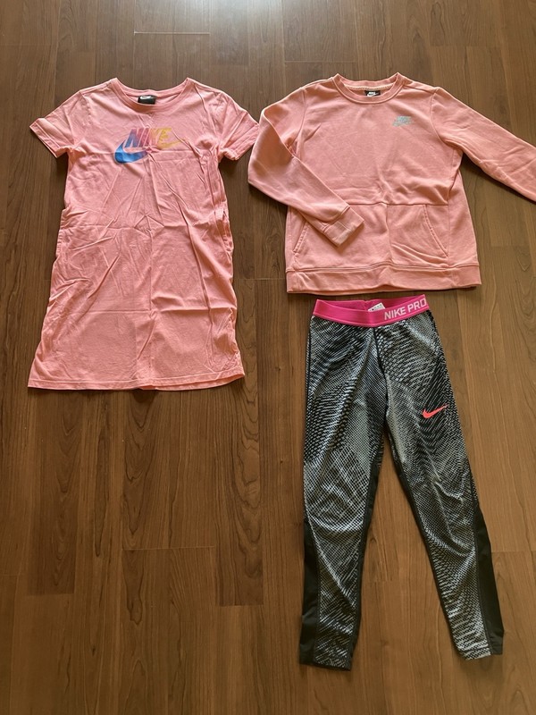 NIKE - Girls - Sweatshirt/T-shirt Dress/Leggings - Size L/XL - Pink - CUTE! NR!