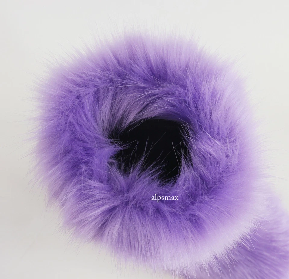 Faux Fur Boots for Women Fuzzy Fluffy Furry Round Toe Snow Winter Boots Size 8 - Image 4 of 4