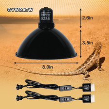 Reptile Lamp Fixture Dimming Thermostat Deep Dome Heat Lamp Holder Adjustable