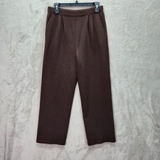 St John Collection Pants Womens 8 Brown Santana Knit Wool Blend Pull On Trousers