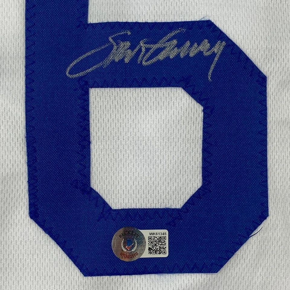 Autographed/Signed STEVE GARVEY Los Angeles White Baseball Jersey Beckett COA - Image 3 of 4