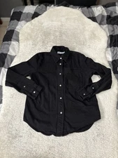 Calvin Klein Mens Black Denim Button Jean Jacket Size Medium Trucker Modern