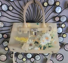 Jelly Burke Tote Shoulder Bag Pale Yellow Flo...