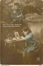 Antique Postcard - Militaria - Patriotics - Darling Little Father Every Night