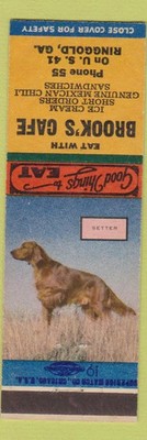 Matchbook Cover - Brook's Cafe Ringgold GA Setter Dog