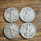 Liberty Walking Half Dollar 50C Coins 1935 US Silver Circulated Lot of 4