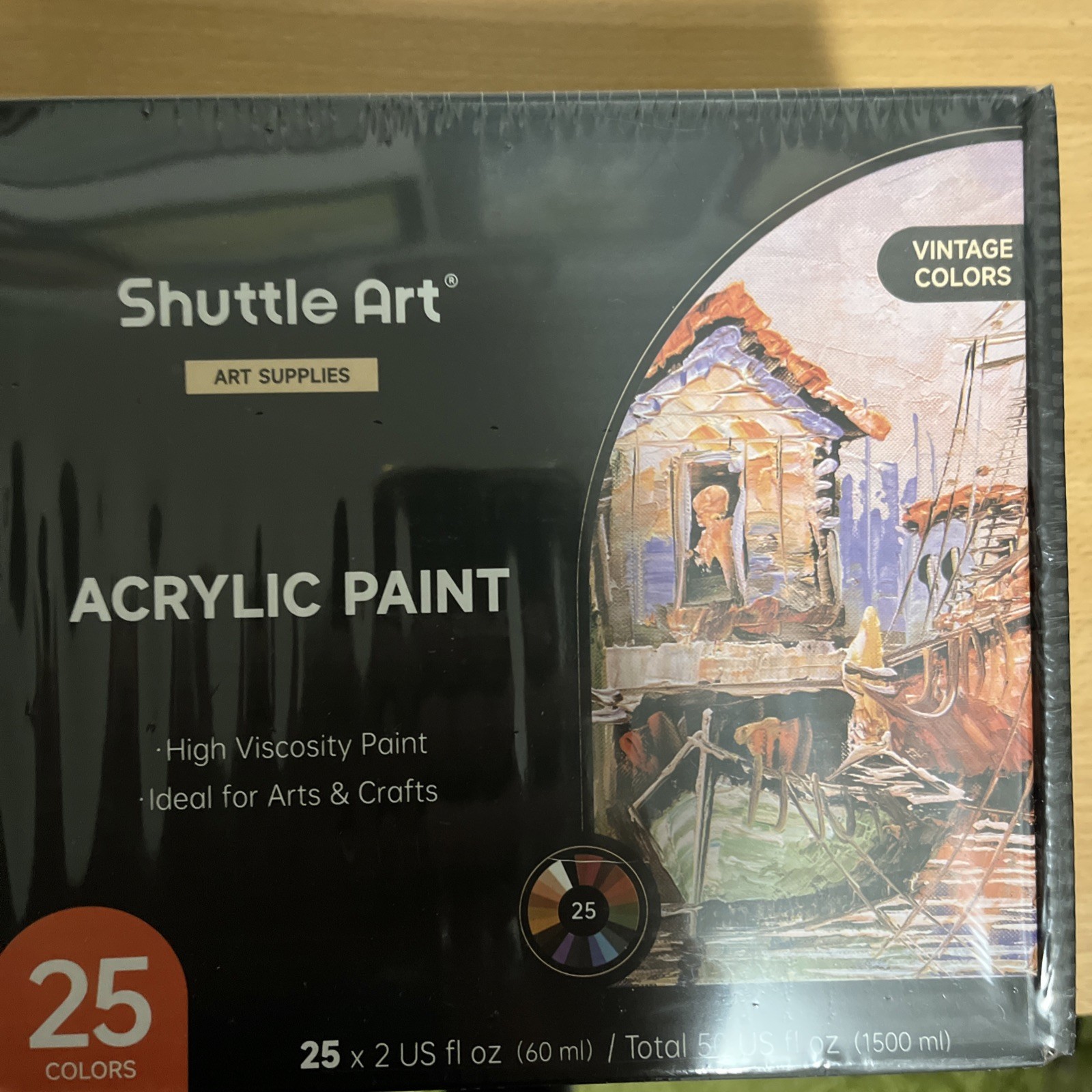 Shuttle Art Acrylic Paint Set, 24 Vintage Colours, 2oz/60ml Bottles,