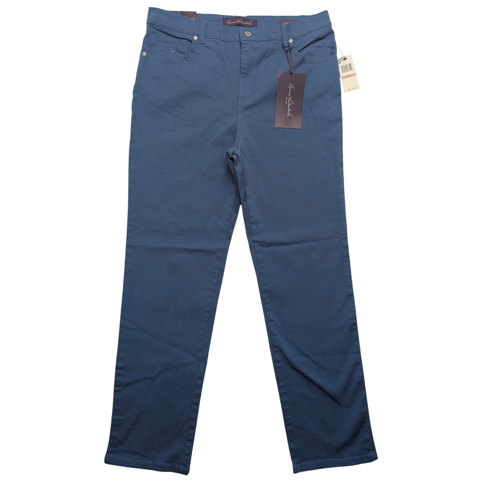 Women 12 Blue Tapered High Rise Ultra Stretch