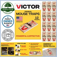 Victor M150-12 Metal Pedal Sustainably Sourced FSC Wood Snap Mouse Trap-12 Traps